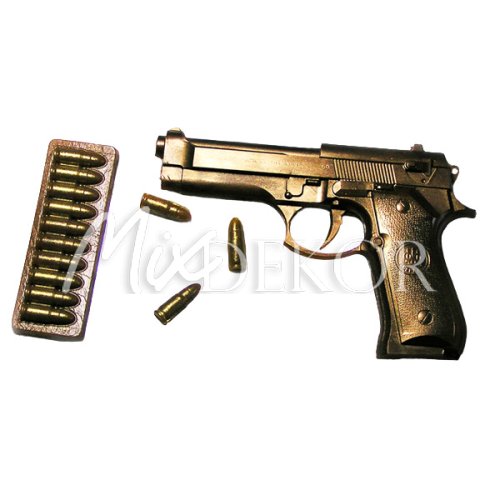 Форма пластиковая "Фигурки" Пистолет с патронами 175х118х15 см